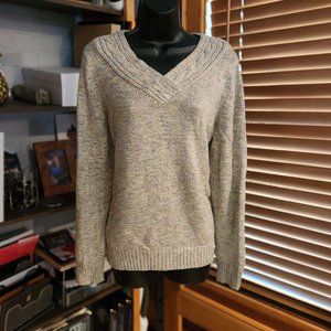 .Multi-Colored Knit V-Neck Sweater  from Christopher & Banks